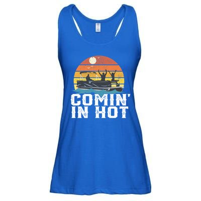 Comin In Hot Pontoon Boat Gif Funny Boating Lake Gift For Dad Gift Ladies Essential Flowy Tank