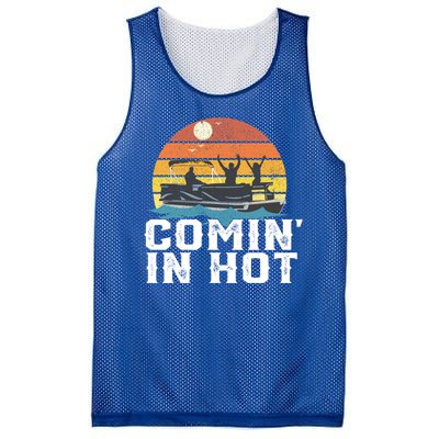 Comin In Hot Pontoon Boat Gif Funny Boating Lake Gift For Dad Gift Mesh Reversible Basketball Jersey Tank