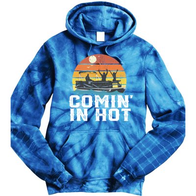 Comin In Hot Pontoon Boat Gif Funny Boating Lake Gift For Dad Gift Tie Dye Hoodie