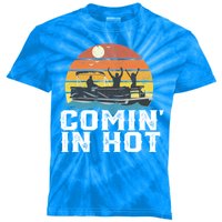 Comin In Hot Pontoon Boat Gif Funny Boating Lake Gift For Dad Gift Kids Tie-Dye T-Shirt