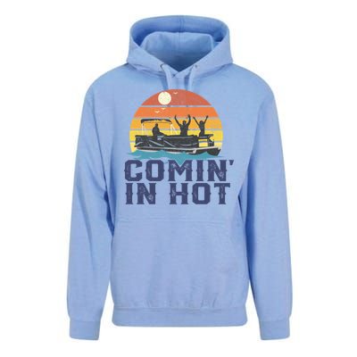 Comin In Hot Pontoon Boat Gif Funny Boating Lake Gift For Dad Gift Unisex Surf Hoodie