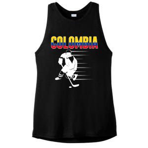 Colombia Ice Hockey Lovers Jersey Colombian Hockey Team Fans Ladies PosiCharge Tri-Blend Wicking Tank