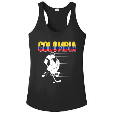 Colombia Ice Hockey Lovers Jersey Colombian Hockey Team Fans Ladies PosiCharge Competitor Racerback Tank