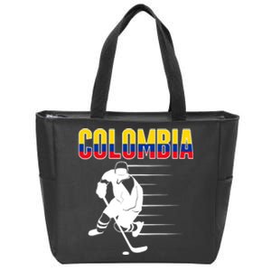 Colombia Ice Hockey Lovers Jersey Colombian Hockey Team Fans Zip Tote Bag