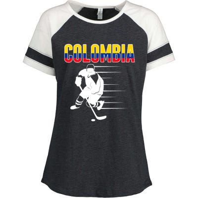 Colombia Ice Hockey Lovers Jersey Colombian Hockey Team Fans Enza Ladies Jersey Colorblock Tee