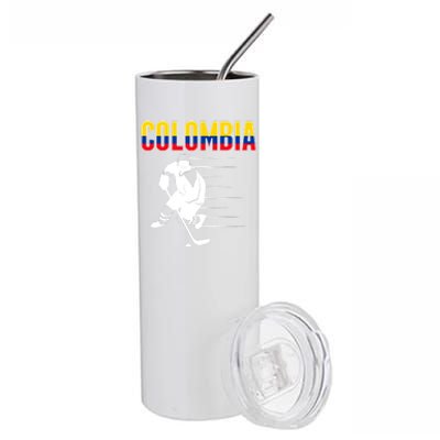 Colombia Ice Hockey Lovers Jersey Colombian Hockey Team Fans Stainless Steel Tumbler