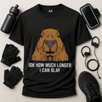 Capybara Idk How Much I Can Slay Capy Rodent Women Cooling Performance Crew T-Shirt
