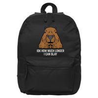 Capybara Idk How Much I Can Slay Capy Rodent Women 16 in Basic Backpack