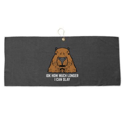 Capybara Idk How Much I Can Slay Capy Rodent Women Large Microfiber Waffle Golf Towel