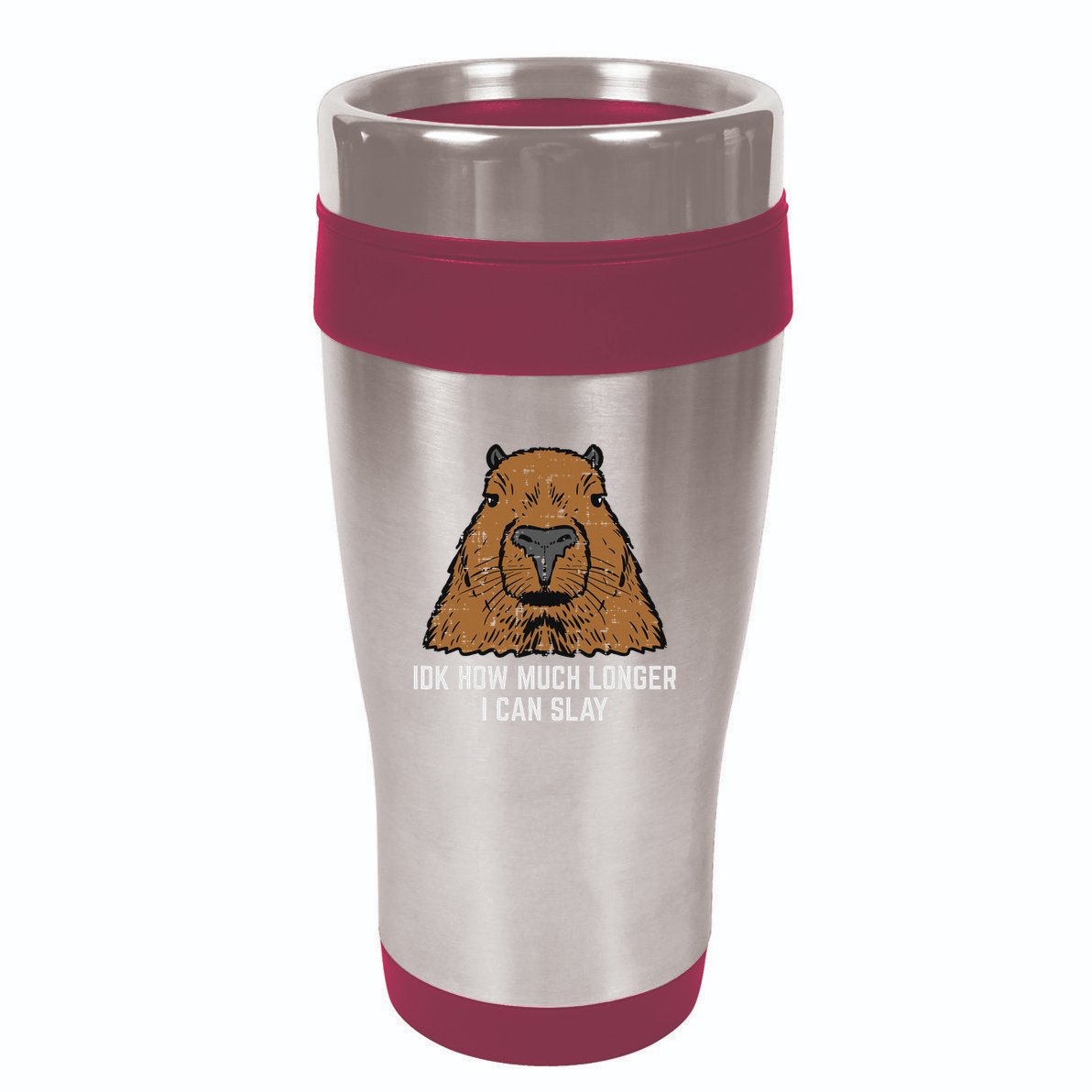 Capybara Idk How Much I Can Slay Capy Rodent Women 16oz Travel Tumbler