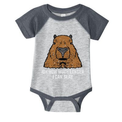 Capybara Idk How Much I Can Slay Capy Rodent Women Infant Baby Jersey Bodysuit