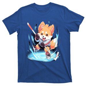 Corgi Ice Hockey Player Dog Hockey Stick Goalie Gift T-Shirt