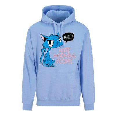 Cat. I Hate Morning People. Unisex Surf Hoodie