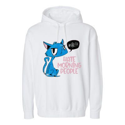 Cat. I Hate Morning People. Garment-Dyed Fleece Hoodie