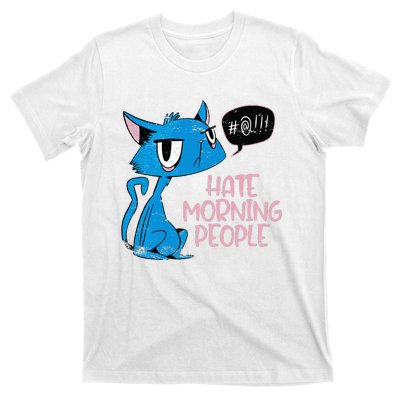 Cat. I Hate Morning People. T-Shirt