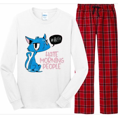 Cat. I Hate Morning People. Long Sleeve Pajama Set