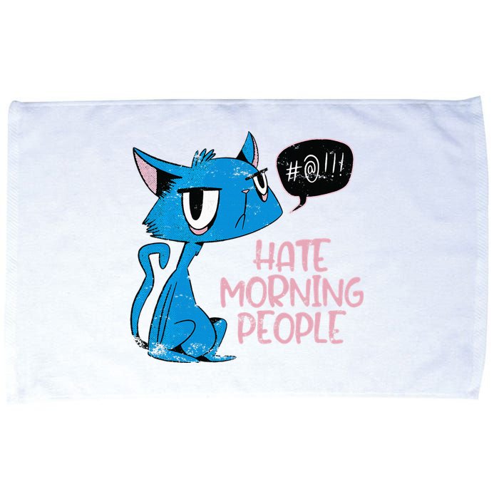 Cat. I Hate Morning People. Microfiber Hand Towel