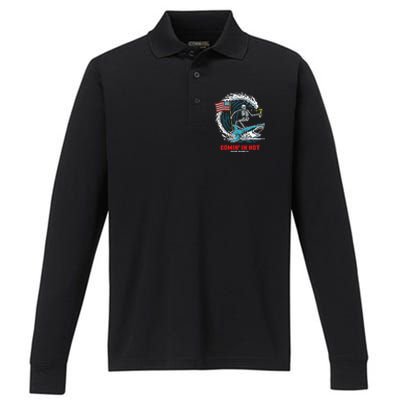 Comin In Hot Cove Surf Co Performance Long Sleeve Polo