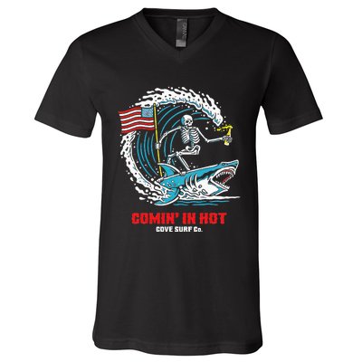 Comin In Hot Cove Surf Co V-Neck T-Shirt