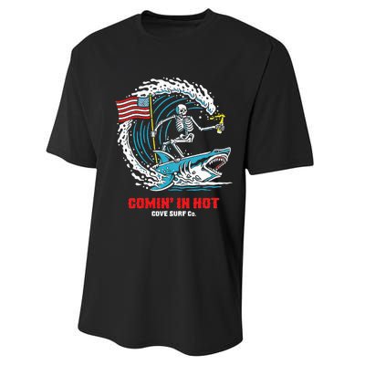 Comin In Hot Cove Surf Co Performance Sprint T-Shirt