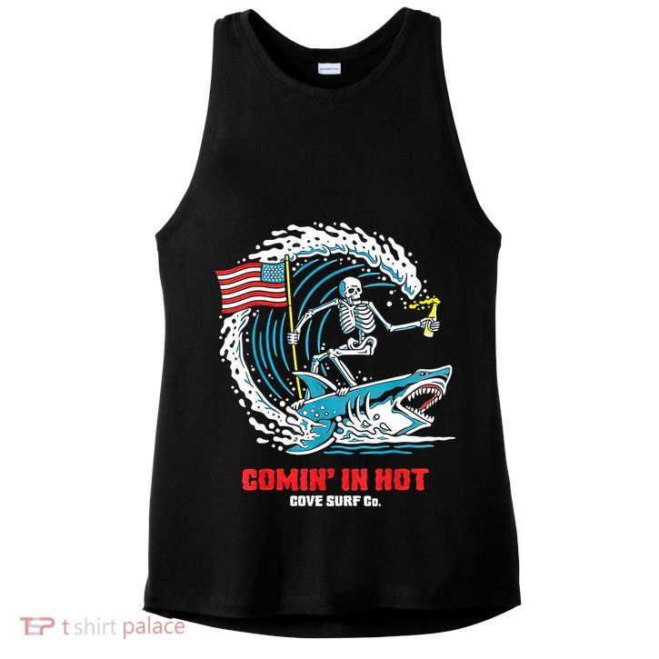 Comin In Hot Cove Surf Co Ladies PosiCharge Tri-Blend Wicking Tank
