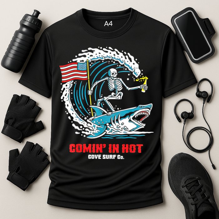 Comin In Hot Cove Surf Co Cooling Performance Crew T-Shirt