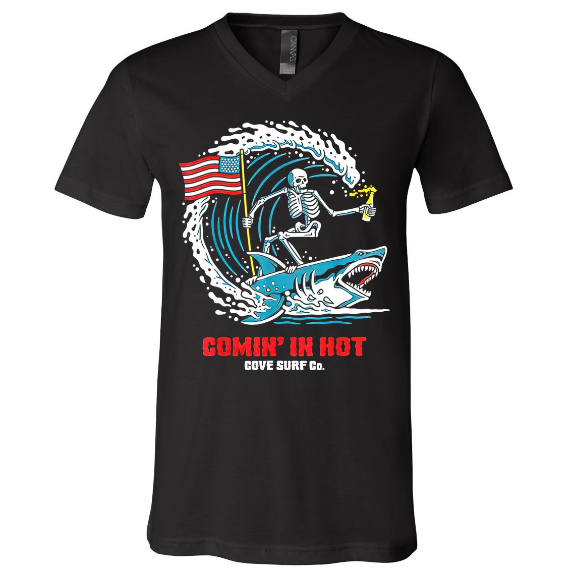 Comin In Hot Cove Surf Co V-Neck T-Shirt