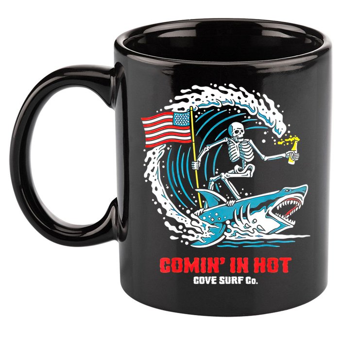 Comin In Hot Cove Surf Co 11oz C Handle Ceramic Mug