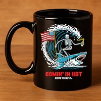Comin In Hot Cove Surf Co 11oz C Handle Ceramic Mug
