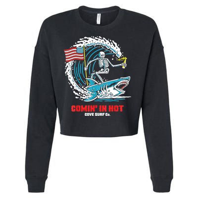 Comin In Hot Cove Surf Co Cropped Pullover Crew