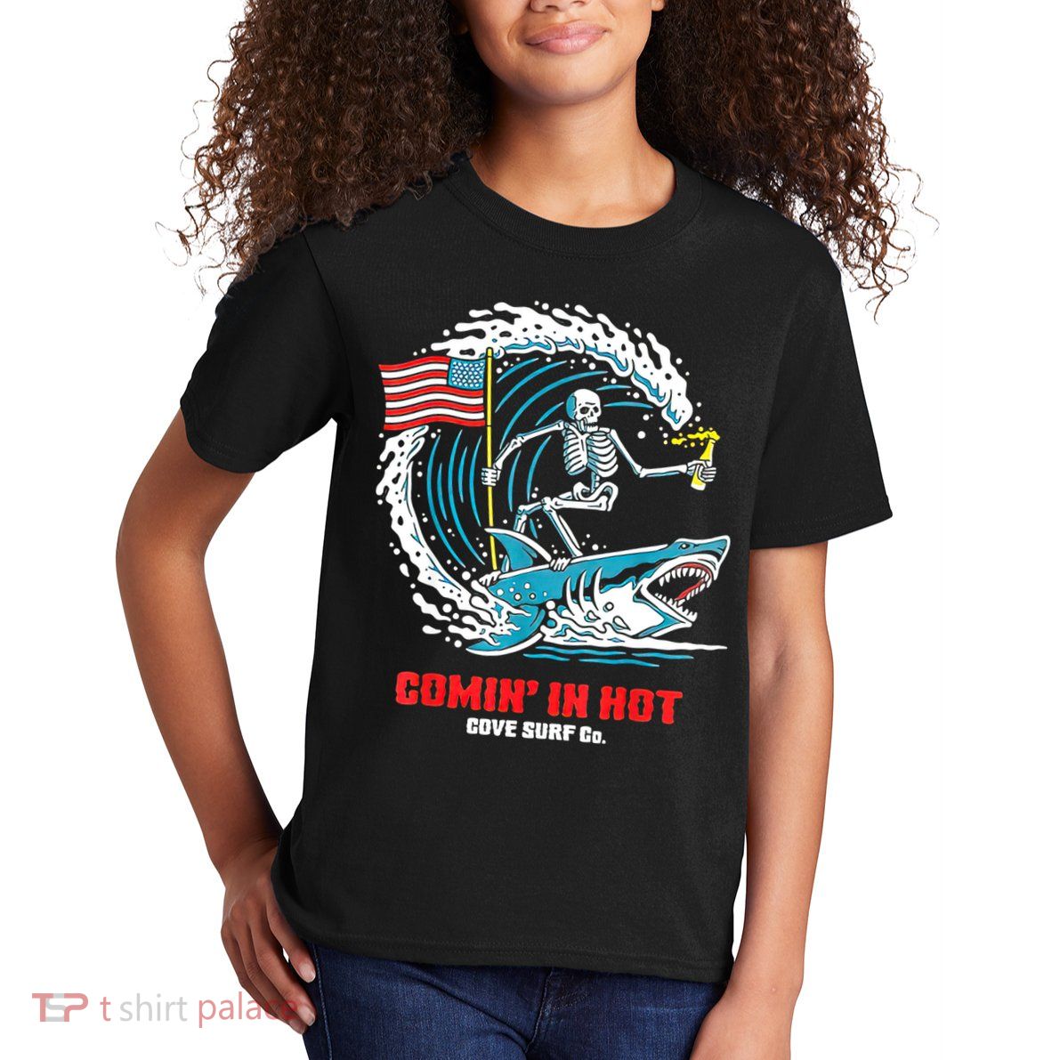 Comin In Hot Cove Surf Co Kids T-Shirt