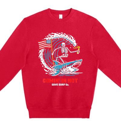 Comin In Hot Cove Surf Co Premium Crewneck Sweatshirt