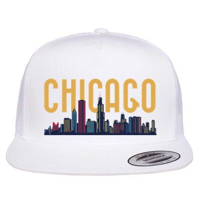 Chicago Illinois Il Night City Skyline Lights Women Flat Bill Trucker Hat