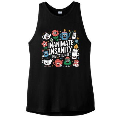 Creator Ink Inanimate Insanity Black And White Ladies PosiCharge Tri-Blend Wicking Tank