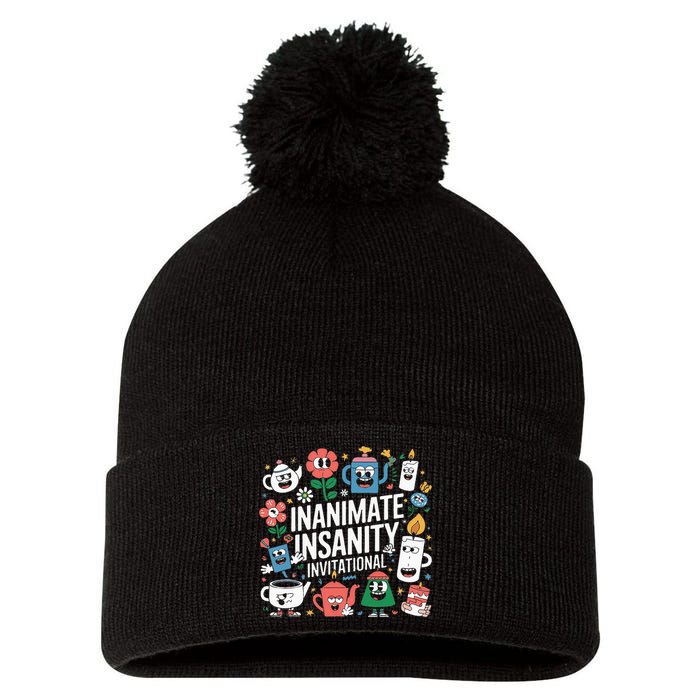 Creator Ink Inanimate Insanity Black And White Pom Pom 12in Knit Beanie