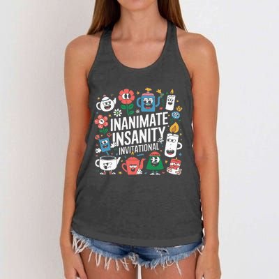 Creator Ink Inanimate Insanity Black And White Women's Knotted Racerback Tank