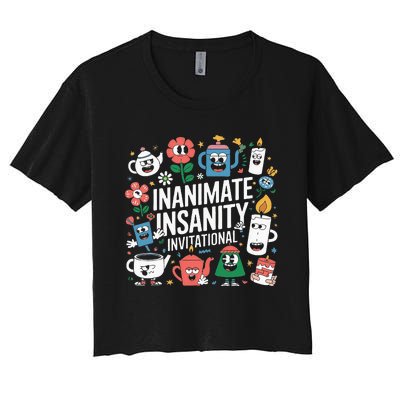 Creator Ink Inanimate Insanity Black And White Women's Crop Top Tee