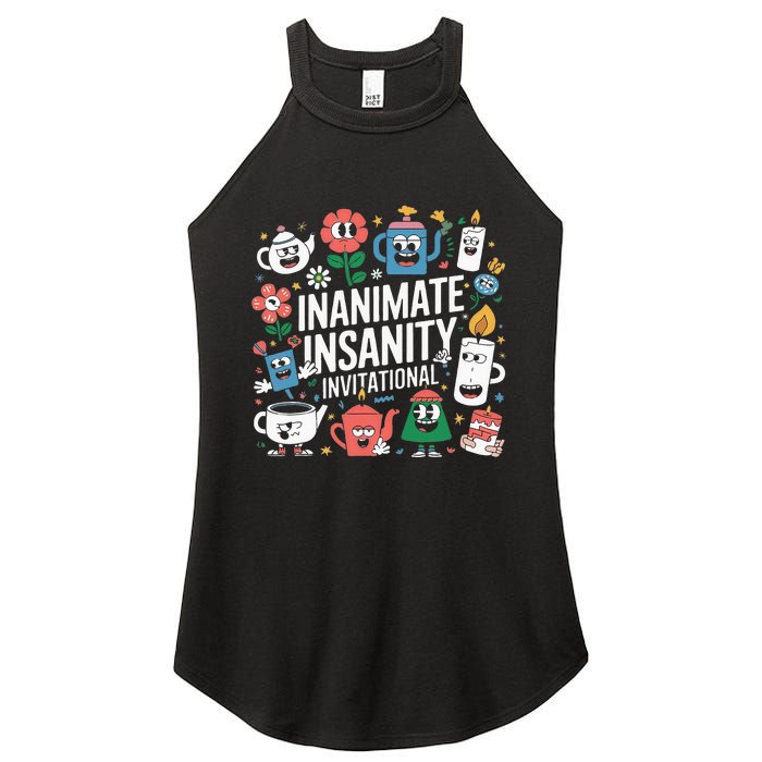 Creator Ink Inanimate Insanity Black And White Women's Perfect Tri Rocker Tank