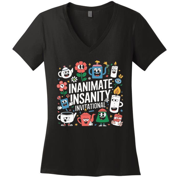 Creator Ink Inanimate Insanity Black And White Women's V-Neck T-Shirt