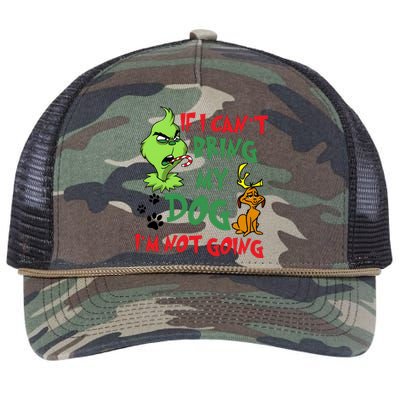 Christmas If I Cant Bring My Dog Im Not Going Retro Rope Trucker Hat Cap