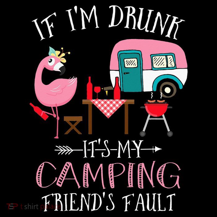 Camper If I'm Drunk It's My Camping Friends Fault Stripe Pom Pom Beanie