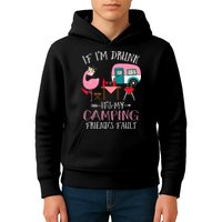 Camper If I'm Drunk It's My Camping Friends Fault Kids Hoodie