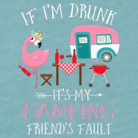 Camper If I'm Drunk It's My Camping Friends Fault Sueded Cloud Jersey T-Shirt