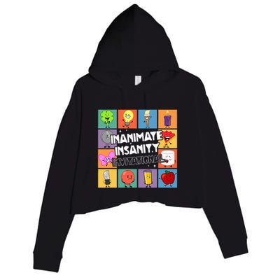 Creator Ink Inanimate Insanity Black And White Funny Meme Crop Fleece Hoodie