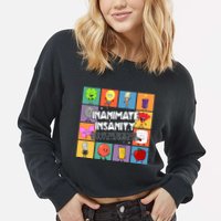 Creator Ink Inanimate Insanity Black And White Funny Meme Cropped Pullover Crew