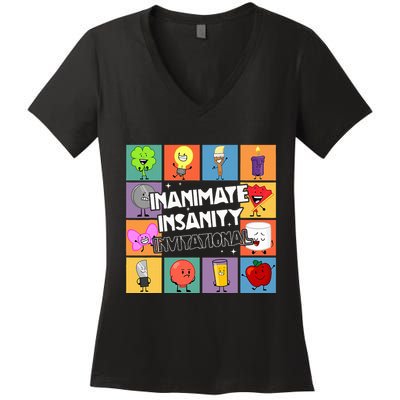 Creator Ink Inanimate Insanity Black And White Funny Meme Women's V-Neck T-Shirt