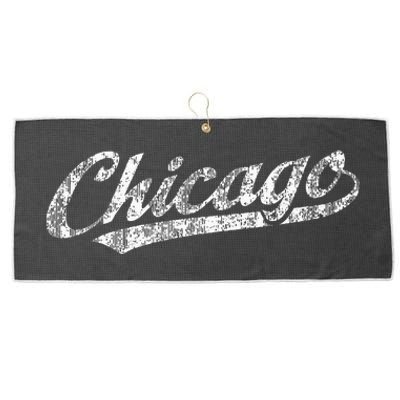 Chicago Illinois Il Vintage Sports Retro Large Microfiber Waffle Golf Towel