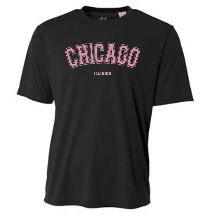 Chicago Illinois Il Varsity Style On Chicago Cooling Performance Crew T-Shirt