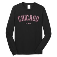 Chicago Illinois Il Varsity Style On Chicago Long Sleeve Shirt