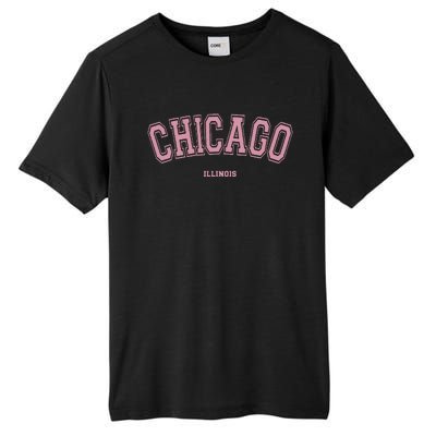 Chicago Illinois Il Varsity Style On Chicago Tall Fusion ChromaSoft Performance T-Shirt